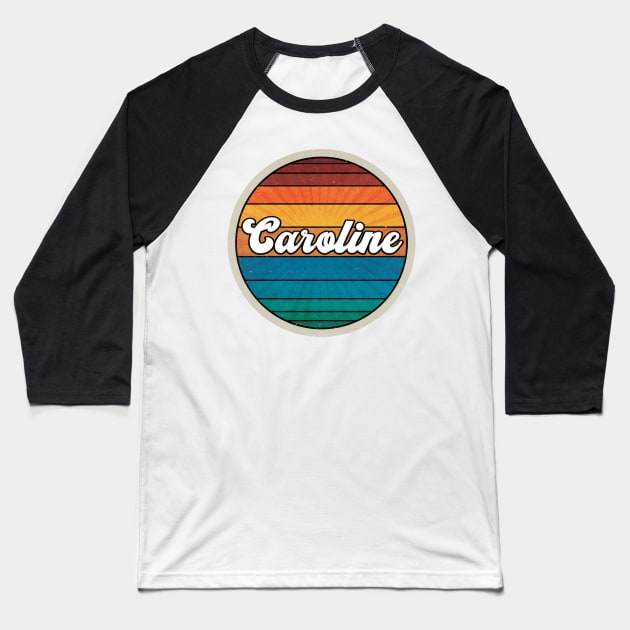 Caroline Vintage Name Baseball T-Shirt by theartofbroderickwong